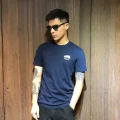 美國百分百【全新真品】 Roots 加拿大 海貍 經典 短袖 T-shirt T恤 短T logo 男女 深藍 AX97