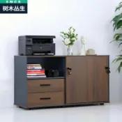 良品舎 辦公桌邊櫃文件櫃側櫃矮櫃副櫃收納櫃打印機儲物櫃移門推拉門定制341-LPS 保售後