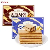 (店+)【CROWN 皇冠】*貪吃熊* 韓國 CROWN 榛果巧克力風味 威化餅 白巧克力風味 巧克力風味 威化棒 威化酥 威化