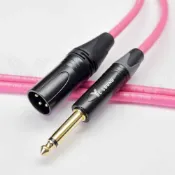 (店+)【YC Sound】新款 粉色線 XLR轉6.3mm TS 單音 XLR公 6.5mm 音源線 單音麥克風線 轉接線 MIC線 電子琴導線