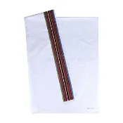 【Paul Smith】Paul Smith簡約刺繡LOGO單側條紋純棉浴巾(大/白x多色)