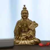 【公司貨 免運】 簡修行道德天尊太上老君像三清祖師神像擺件供奉銅像靜致小號隨身