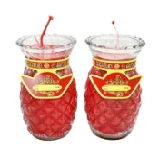 華慶堂 鳳梨蠟燭3號(2入) 祈福 禮佛 燈桌 神明桌蠟燭 供桌蠟燭 普渡拜拜中元