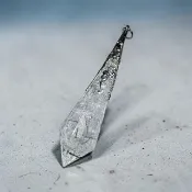 No.138 天然彩虹光黑髮水晶靈擺項鍊 7.2cm切面墜子 黑髮晶 吊墜