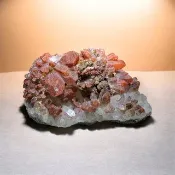天然 紅水晶簇 冰火焰花水晶 共生 黃銅礦白雲石精品 礦物標本