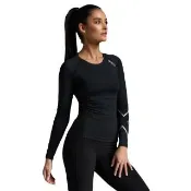 【2XU】女士 長袖速乾核心壓縮上衣 健身 運動上衣 跑步上衣 球類上衣 踢拳上衣 黑/銀(WA6401a-BLKSIL)
