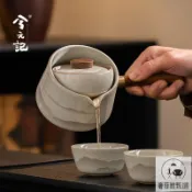 茶具 茶盤 小青柑專用泡茶壺旋轉逍遙壺側把壺單壺陶瓷茶壺茶水分離汝窯茶具 PDD-175快速出貨 公司貨