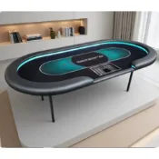 新品 德州撲克比賽桌 籌碼棋牌室專用可折疊桌可定製尺寸桌布顏色鐵腳桌