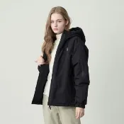 【pierre cardin 皮爾卡登】網路獨家 女款 保暖防風防潑水科技棉連帽外套-黑色(8255761-99)