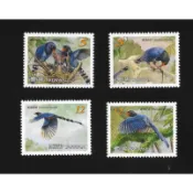 【無限】(986)(特522)保育鳥類郵票台灣藍鵲4全(原膠上品)(專522)