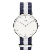 Daniel Wellington Classic Glasgow 36mm藍白織紋錶(DW00100047)
