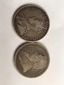 右邊南非1895 年2先令銀幣（賣掉了） 左邊英屬紐芬蘭1919 年50分銀幣