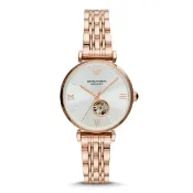 大高雄鐘錶城 EMPORIO ARMANI 亞曼尼 Gianni T-bar系列 AR60023 鏤空機械女錶 34mm｜樂天領券現折★全館特惠中★指定刷卡回饋10%