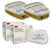【3M】防毒面具6006高階濾罐配件組(高階綜合濾毒罐2入/包+5N11過濾棉20片)