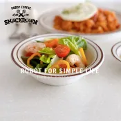 ZERO 居家生活線條芝麻點陶瓷餐碗韓國ins復古水果早餐牛奶麥片碗盤#預購#開超取請聊聊我