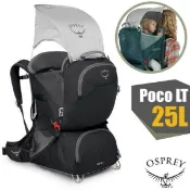 【OSPREY】Poco LT Child Carrier 25L 輕量網架式透氣嬰兒背架背包_黑