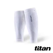 【titan】太肯運動 壓力小腿套Flow _白 ｜適合慢跑、馬拉松、自行車、鐵人三項、越野跑、球類運動｜官方旗艦店