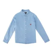 CONVERSE DENIM LS WOVEN TOP LT DENIM BLUE 男女 長袖襯衫 UCJ418-UHC