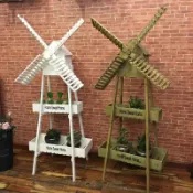 卜二屋 台灣公司貨 免運 花架 田園風創意裝飾家居陽臺軟裝木質風車花架櫥窗落地擺設大花架 快速發貨