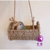 香濃❤(影片)鄉村手編吊床 天然編織夏天睡床 倉鼠鸚鵡保暖睡窩 懸掛吊床 手編保暖