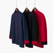(店+)【巴黎精品】現貨+預購 新中式唐裝漢服上衣長袖太極氣功夫服立領寬鬆男上衣10色a1bx33