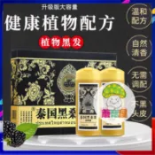 蘑菇屋 熱銷 正品泰國黑桑果潤黑染髮劑清水配方天然植物一洗黑染髮膏300ml+300ml 染髮劑 可遮白髮