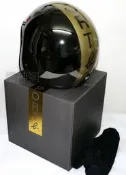 【現貨特價】小b agnes b SPORT b 2017 精品【限量logo安全帽: 深棕色鏡面】材質：PVC 金色