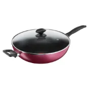 (店+)【Tefal 特福】巴洛克系列 32CM不沾炒鍋+玻璃蓋