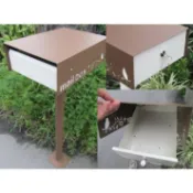 當季新產品＊高品級304全不鏽鋼轉蓋信箱，紅黑、白黑銀，配色華麗深沉優雅時尚，含直立桿