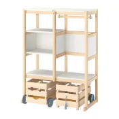 【IKEA 宜家家居】FLISAT 收納層架組，染白松木/白色，88x38x117 公分