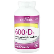 【iHerb】21世紀, 600 + 維生素 D3，鈣和維生素 D3 補充劑，400 片