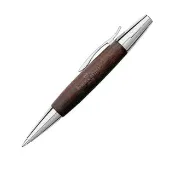 【Faber-Castell】E-MOTION 梨木亮面旋轉原子筆 深褐色 免費刻字(原廠正貨)