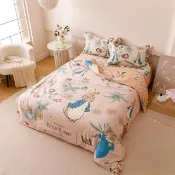 【PETER RABBIT 比得兔】友時光-雙人60支天絲兩用被床包組(正版授權/天絲/四件組/比得兔與V&A博物館)