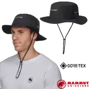 【MAMMUT 長毛象】中性 男 女 防曬防風 防水漁夫帽 GORE-TEX 圓盤帽 遮陽帽 中盤帽 黑 01950