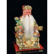 「華誠」8吋8 樟木實木雕刻 福德正神 土地公 神像金身 南體幼工仿人