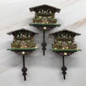 【AJ】咕咕鐘造型磁鐵 墨綠棕色 德式木屋 poly磁鐵 樹脂冰箱貼 // 立體 仿真 冰箱裝飾 居家裝飾 旅遊紀念品