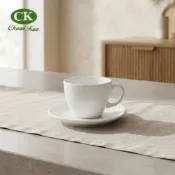 【CK全國瓷器】咖啡杯盤系列-時尚造型咖啡杯盤 200mL 200cc 陶瓷咖啡杯 咖啡盤 雪白咖啡杯