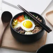 全球選品1館 生活百貨 韓國石鍋拌飯耐高溫飯店商用陶瓷小鍋一人份韓式大醬湯碗家用
