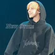 NEW STYLE BIGBANG G-Dragon 權志龍 GD 同款正黑色舞動印字加絨帽T 長袖T恤