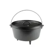 (店+)【LODGE】店內展示品 12吋 8QT 有腳荷蘭鍋 鑄鐵鍋 戶外鑄鐵鍋 露營 野炊 L12DCO3 綠野山房