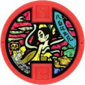 天天小舖 妖怪手錶 亮面 閃章 八百比丘尼 紅 獎牌 妖怪徽章 零 日版正版 零式、U式手錶用