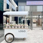 【客製logo】鐵藝戶外擺攤小推車 擺攤車 夜市小推車 移動攤車 餐車 多功能活動車促銷展示商用地攤車