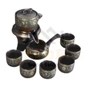 【居享茶生】時來運轉琺瑯彩奢華茶具組(鎏金花紋 精緻禮盒 送禮大器)