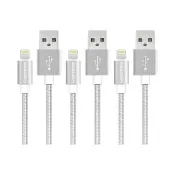 【Gigastone 立達國際】3入組鋁合金Apple Lightning編織充電傳輸線GC-3800S(MFi認證支援iPhone 14/13充電)