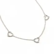 【日本直送 二手美品】蒂芙尼 TIFFANY&Co. 項鍊 三環 鏤空愛心 3P Elsa Peretti 銀 925 經拋光處理
