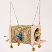 精選寵物用品 手工編織草窩鳥窩鸚鵡窩睡窩隧道鳥巢小太陽牡丹吊床木屋四季通用