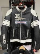 Ducati Dainese 復古騎士服半身皮衣50號