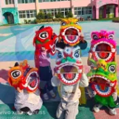 塑料兒童舞獅子道具套裝 舞獅頭鼓2-14歲幼兒園表演小獅頭玩具6寸