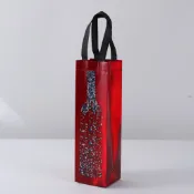 〖酒瓶款紅色〗2026中秋紅酒包裝袋 覆膜紅酒袋 無紡布紅酒瓶手提袋 單支裝 通用葡萄酒 白酒袋子 聖誕禮品袋 新年伴手