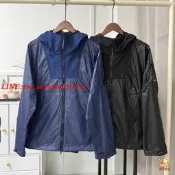 【萬禾】跨境CP風COMPANY金屬尼龍拼色連帽拉鍊防風能風街潮流